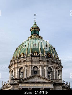 Frederik's Kirke - Rococò stile-Chiesa Evangelica Luterana con grandi verde rame Cupola progettata dall architetto Nicolai Eigtved nel 1740 a Copenhagen Foto Stock