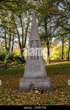 Memorial al danese volontari nella Guerra Civile Spagnola che morì in Spagna 1936-38 Churchill Park, Copenhagen, Danimarca Foto Stock