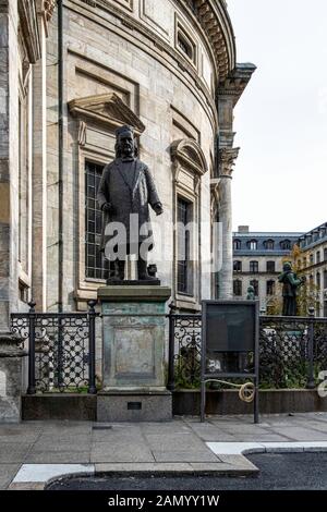 Frederik's Kirke - Scultura al di fuori del rococò stile-Chiesa Evangelica Luterana progettato dall architetto Nicolai Eigtved nel 1740 a Copenhagen Foto Stock