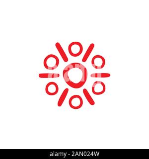 vettore simbolo disegnato a mano con collegamento circolare Illustrazione Vettoriale