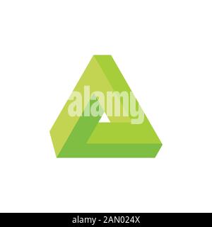 vettore del logo a gradiente triangolare 3d Illustrazione Vettoriale