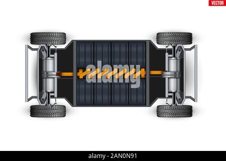 Telaio per auto elettrica con batteria Illustrazione Vettoriale