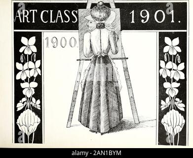 Cappucci e belles [seriali] . La Classe D'Arte Del 1901. Il profumo di alcuni fiori divineNon abbastanza soggiogato da trementina, - Lungo le pareti in belle castsLe bellezze classiche del passato, Alcuni schizzi ruvidi in argilla modellata, Di immagini poi un grande display - Un pianoforte, pronto a partecipare Musica Sweet, si accendeva fedele all'arte, E in un piccolo angolo fairA sgabello e una sedia a dondolo, Alcune punte in stoviglie e vetro, E qui le ragazze della nostra classe: Miss Hinnant whos prominenti in bianco e nero Si Fermò prima Ajax una mattina e gridò Aveva le sue opinioni d'arte E pensava che Ajax fosse brutto e duro: Sti Foto Stock