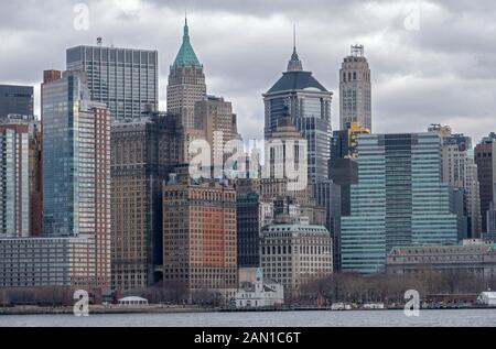 Lo splendido skyline Di Lower Manhattan a New York City, Stati Uniti d'America 2018. Foto Stock
