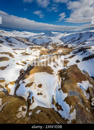 Zona termale geotermica, Mt. Kerlingafjoll, Islanda Foto Stock