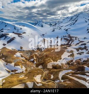 Zona termale geotermica, Mt. Kerlingafjoll, Islanda Foto Stock