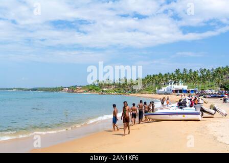 Kovalam, Kelara/ India-2020 Gennaio 8th: Un paesaggio a Grove Beach, una delle più spiagge in India Foto Stock