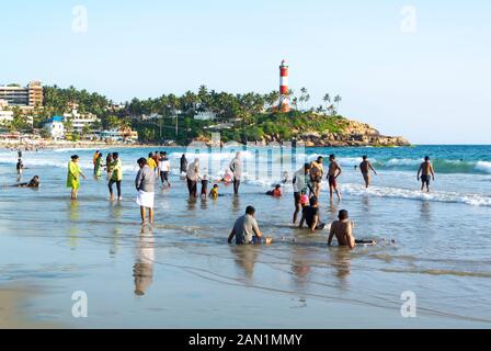Kovalam, Kelara/ India: Una delle spiagge più belle dell'India : spiaggia di Kovalam Foto Stock