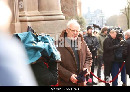 Axel Milberg, Trauerfeier für Jan Fedder, St. Michaelis, Englische Planke, Amburgo, 14.01.2020 Foto Stock