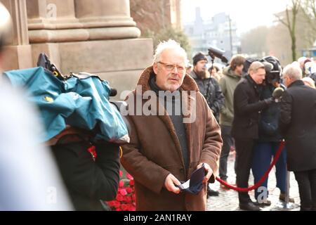 Axel Milberg, Trauerfeier für Jan Fedder, St. Michaelis, Englische Planke, Amburgo, 14.01.2020 Foto Stock