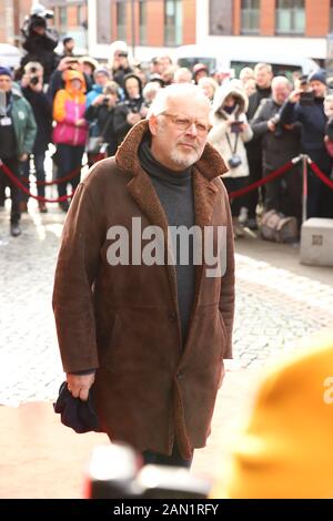 Axel Milberg, Trauerfeier für Jan Fedder, St. Michaelis, Englische Planke, Amburgo, 14.01.2020 Foto Stock