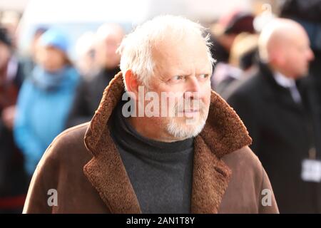 Axel Milberg, Trauerfeier für Jan Fedder, St. Michaelis, Englische Planke, Amburgo, 14.01.2020 Foto Stock