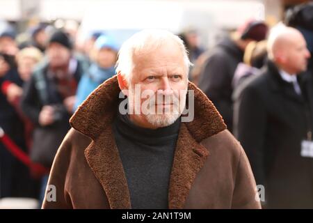 Axel Milberg, Trauerfeier für Jan Fedder, St. Michaelis, Englische Planke, Amburgo, 14.01.2020 Foto Stock