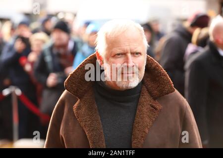 Axel Milberg, Trauerfeier für Jan Fedder, St. Michaelis, Englische Planke, Amburgo, 14.01.2020 Foto Stock