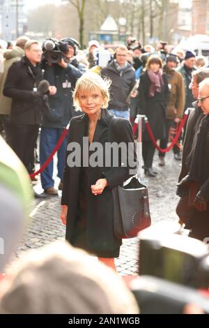 Uschi Glas, Trauerfeier für Jan Fedder, St. Michaelis, Englische Planke, Amburgo, 14.01.2020 Foto Stock