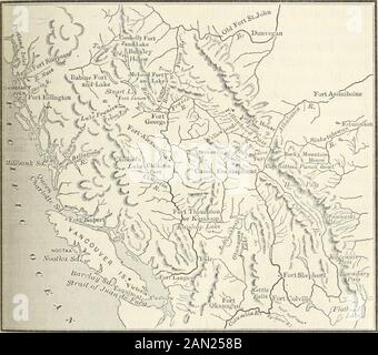 Opere di Bancroft Storia della costa nord-occidentale vol 2 . ss dei loro avversari trafficanti di pellicce. Abbiamo notato la fondazione della struttura McLeod Lake nel 1805, quelli su Stuart e FraserLakes nel 1806, quello di Fort George al bivio dei fiumi Stuart e Fraser nel 1807, oltre ad altri tempi diversi in varie località; E abbiamo fol-lowed Fraser e la sua troupe giù il TacootcheTesse di Mackenzie alla sua bocca nel 1808. La comunicazione tra i fiumi Columbia e Fraserwere non fu aperta fino al 1813, e l'anno successivo vide merce dai posti più bassi sulla Columbia AS Foto Stock
