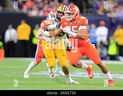 New Orleans, Louisiana, Stati Uniti. 13th Gen 2020. Clemson Tigers Defensive End Justin Foster (35) al NCAA Football 2020 CFP National Championship gioco tra Clemson vs LSU a Mercedes-Benz Superdome a New Orleans, Louisiana. Jp Waldron/Cal Sport Media/Alamy Live News Foto Stock