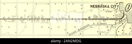 Mappa e guida di Huebinger per la rotta transcontinentale Omaha-Denver; . 183. R. A. Duff & Co.MOTOR AUTOMOBILI Garage e forniture. Hotel A Connection, Nebraska City, Nebraska. Frontier Hotel EuropeanGARAGE IN CONNESSIONE Attenzione speciale Prestata agli Automobilisti, Nebraska City, Nebraska 184 NEBRASKA CITY, NEBB. Pop. 9.000 10,3 W. a Dunbar. Da 56,4 W. a Lin-coln. Alberghi - Frontier Hotel, Eur.,Grand Hotel, Am. G.4BAGES - R. Duff Garage, stor-age 50e; Swalley Garage, stor-age 50c; Markel Garage, storage50c. Jb Keokuk Indianapoliskoes Moines, Chicago Foto Stock