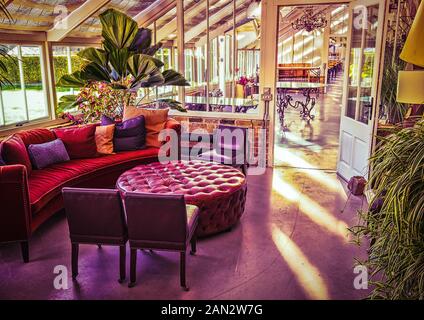 Watford, UK, settembre 2018, all'interno del ristorante Potting Shed situato nel Garden Walled presso l'hotel Grove, Hertfordshire Foto Stock