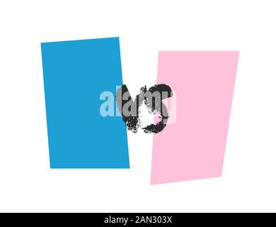 VS schermo. Rispetto al segno sulla divisa dello sfondo. Battaglia decorativo coperchio con scritte. Illustrazione Vettoriale. Illustrazione Vettoriale