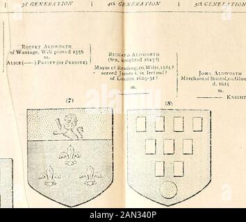 Diciassette pedigree da 'Memorials di famiglia'. IMcrclumo! HHSlr)l,C-&lt;^loucesler (5) K :] 1 / ^ 1 J. 6th CEXF.KA TIO.V Jlh CrXEXA r/fl.Vseventeenpedigre00sali Foto Stock