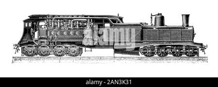 Costruzione di locomotiva elettrica di Jean-Jacques Heilmann, 1897, / elektrischer Lokomotivbau von Jean-Jacques Heilmann, 1897, Historich, riproduzione digitale migliorata di un originale del 19th secolo / digitale Reproduktion einer Originallage voraus dem 19. Jahrhundert Foto Stock