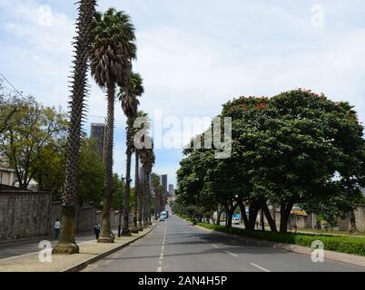 Via Taitu ad Addis Abeba, Etiopia. Foto Stock