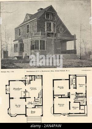 Lambert dell architettura suburbana . che il fumo e gli odori da thekitchen saranno portati verso il camino. Ci sono anche asink e tutte le usuali attrezzature, e due grandi armadi in thekitchen. Essa ha nuovamente le scale che portano al secondo piano, e scale tocellar ; anche portico posteriore. Ci sono quattro camere da letto al secondo piano, ciascuna providedwith ampi armadi ; e buona scale per sottotetto dove vi isspace per quattro camere. Gli involucri del salone, sala da pranzo e la hall sono bianco-legno ; quelli in tutte le altre camere sono North Carolina Pini,naturale rifinito. Lo sportello anteriore viene lucidato con vetro beveledplate ; immagine mouldi Foto Stock