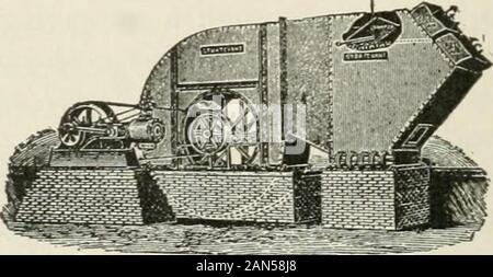 Riscaldamento e ventilazione di edifici : un manuale per il riscaldamento di ingegneri e architetti . Fig. 245.-DISPOSIZIONE DEL VENTILATORE E IL RISCALDAMENTO, MECCANICA DI SISTEMI DI VENTILAZIONE. 381 Fig. 245 viene mostrato un altro stylo del ventilatore e il riscaldamento in cuiè di aria fredda, la canna fumaria è situato al di sopra della hot-aria canna fumaria. 168. Volume- o la regolazione-ammortizzatori.-Questi dampersare utilizzati nel luogo in cui le canne fumarie orizzontale per acqua calda e coldair entrare a far parte di una canna fumaria verticale che conduce alla camera di essere riscaldata.Questi smorzatori sono realizzati in una varietà di modi, ma in tale amanner che una canna fumaria sarà aperta come le altre è chiuso, SOA per fornire lo scarico di Foto Stock