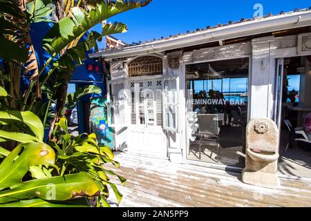 CAPE TOWN , SUD AFRICA - 03 gennaio 2019: Bar Hemingway presso il capo di Cuba Ristorante di Kalk Bay, Western Cape, Sud Africa Foto Stock