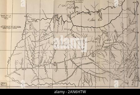 Il deserto trail; o il venture e avventure della Pennsylvania gli operatori sul percorso di Allegheny, con alcuni nuovi annali del vecchio West e le registrazioni di alcuni uomini forti e alcuni quelle cattive . Una mappa di commercianti di Ohio &lt; dal orisinal MS. in biblioteca •.! CcnsrcM. Abbassare Shawnee città ; o Chillicothe in Ohio 157 Trento aveva cominciato a costruire era in possesso dei Francesi e il Eng-lish i commercianti avevano lasciato il paese Ohio, per non tornare per un periodo di cinque anni. Nel manoscritto originale conto delle perdite causate da theFrench e indiani la guida i mercanti inglesi fuori la Ohio, in 1 Foto Stock