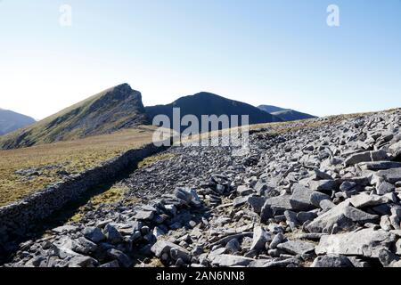 Nantlle Ridge da Y Garn, Snowdonia, Galles, Regno Unito Foto Stock