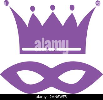 Mardi Gras celebrazione maschera con la corona Illustrazione Vettoriale