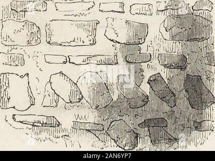 Un'introduzione allo studio di architettura gotica . 14. Finestra del campanile con balaustre, Earls Barton,Northamptonshire.. 15. La Muratura di macerie. St Leonards, Mailing. Kent. CHAPTEE III. L'inizio periodo normanno. Il normanno è stato introdotto in Inghilterra nel tempo di Edoardo il confessore; il re himselffounded la grande abbazia di Westminster e manyof gli edifici furono eretti nel suo tempo. Di questo Foto Stock