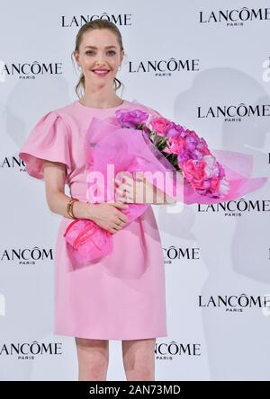 Tokyo, Giappone. 15 gen 2020. L'attrice Amanda Seyfried assiste la conferenza stampa per la Lancome a Tokyo in Giappone il 15 gennaio 2020. Credito: AFLO/Alamy Live News Foto Stock