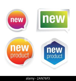 Nuova etichetta del prodotto set di tag Illustrazione Vettoriale