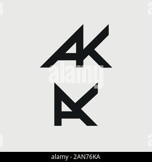 Unico logo AK che può aiutare il vostro business a crescere fino Illustrazione Vettoriale