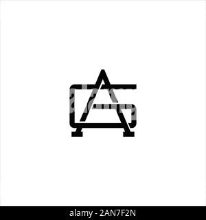Lettera iniziale gaor ag logo design vettoriali Illustrazione Vettoriale