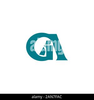 Lettera iniziale gaor ag logo design vettoriali Illustrazione Vettoriale