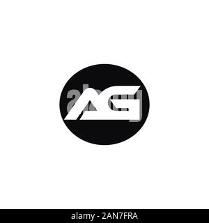 Lettera iniziale gaor ag logo design vettoriali Illustrazione Vettoriale