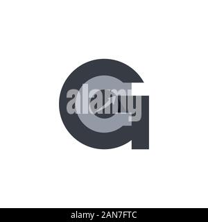 Lettera iniziale gaor ag logo design vettoriali Illustrazione Vettoriale