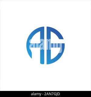 Lettera iniziale gaor ag logo design vettoriali Illustrazione Vettoriale