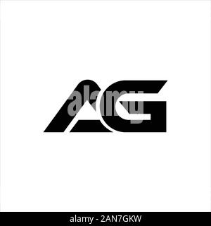 Lettera iniziale gaor ag logo design vettoriali Illustrazione Vettoriale