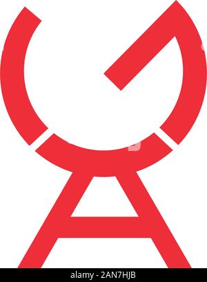 Lettera iniziale gaor ag logo design vettoriali Illustrazione Vettoriale