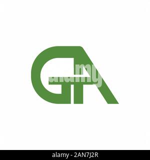 Lettera iniziale gaor ag logo design vettoriali Illustrazione Vettoriale