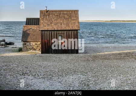 Vecchie baite di pesca a Helgumannen villaggio di pescatori, Fårö, Gotland (Svezia). La Scandinavia. Foto Stock