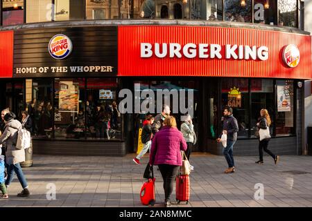 Burger King, Leicester Square, West End, Londra, Regno Unito Foto Stock