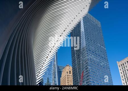 Stazione WTC Oculus struttura del tetto Foto Stock