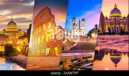 Banner promozionali di Roma - quattro foto collage Foto Stock