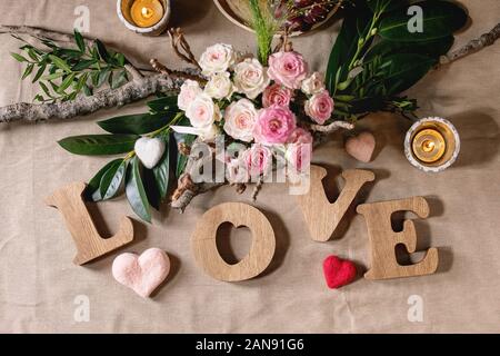 St. Il giorno di San Valentino messa in tavola Foto Stock